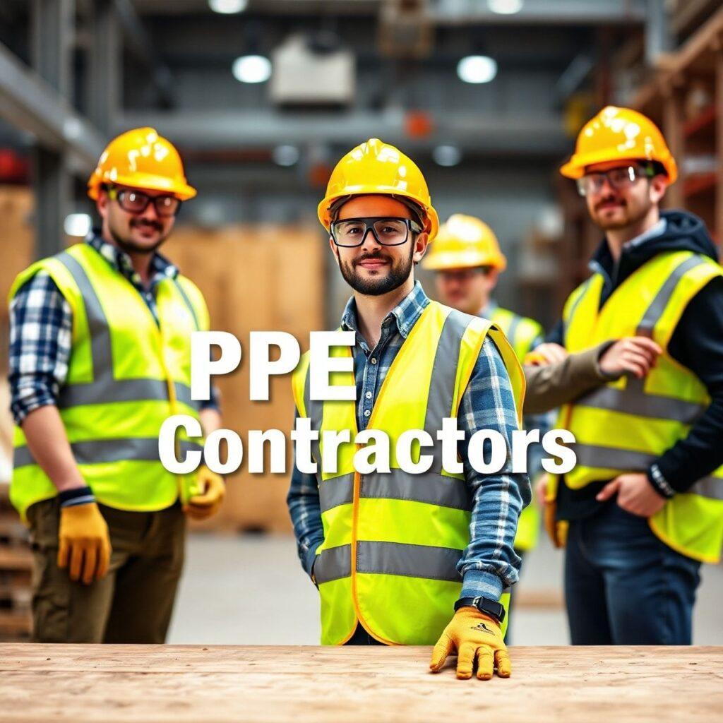 Trabalhadores com EPI em ambiente industrial.