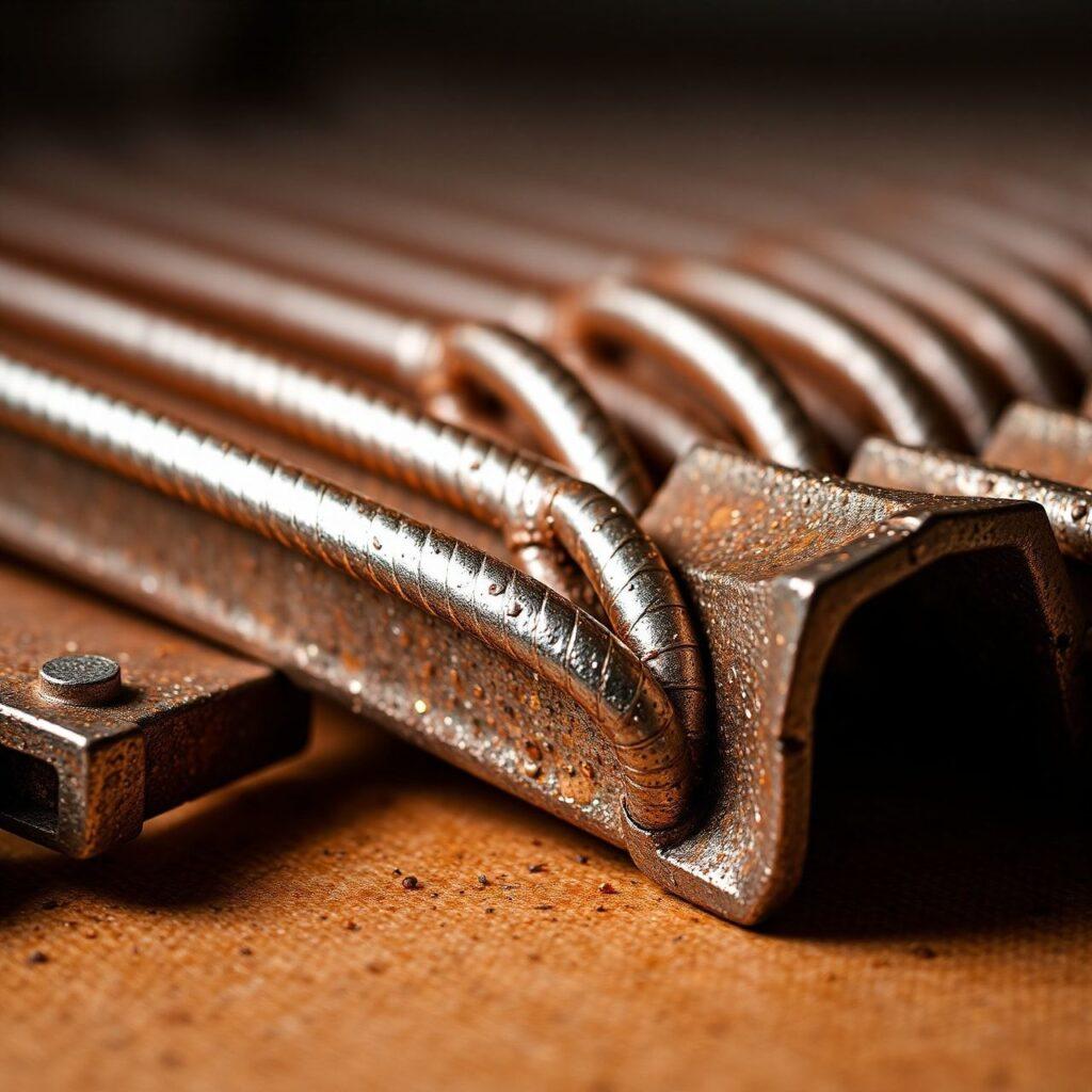 Molas de metal com gotas d'água
