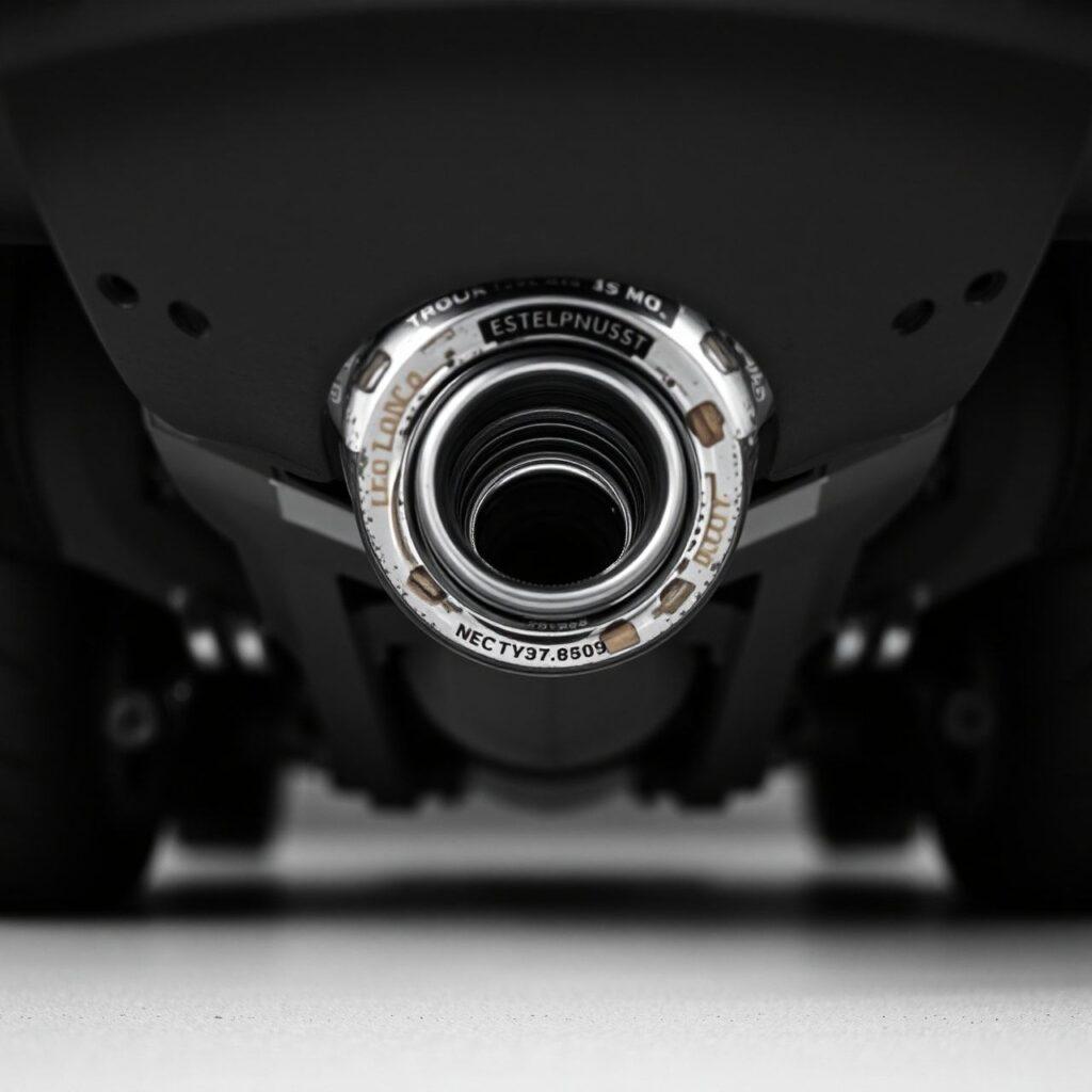 Foco em motor de motocicleta moderno e detalhado.