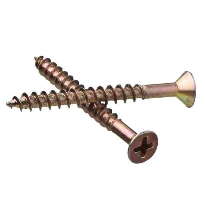 Dois parafusos de madeira cruzados