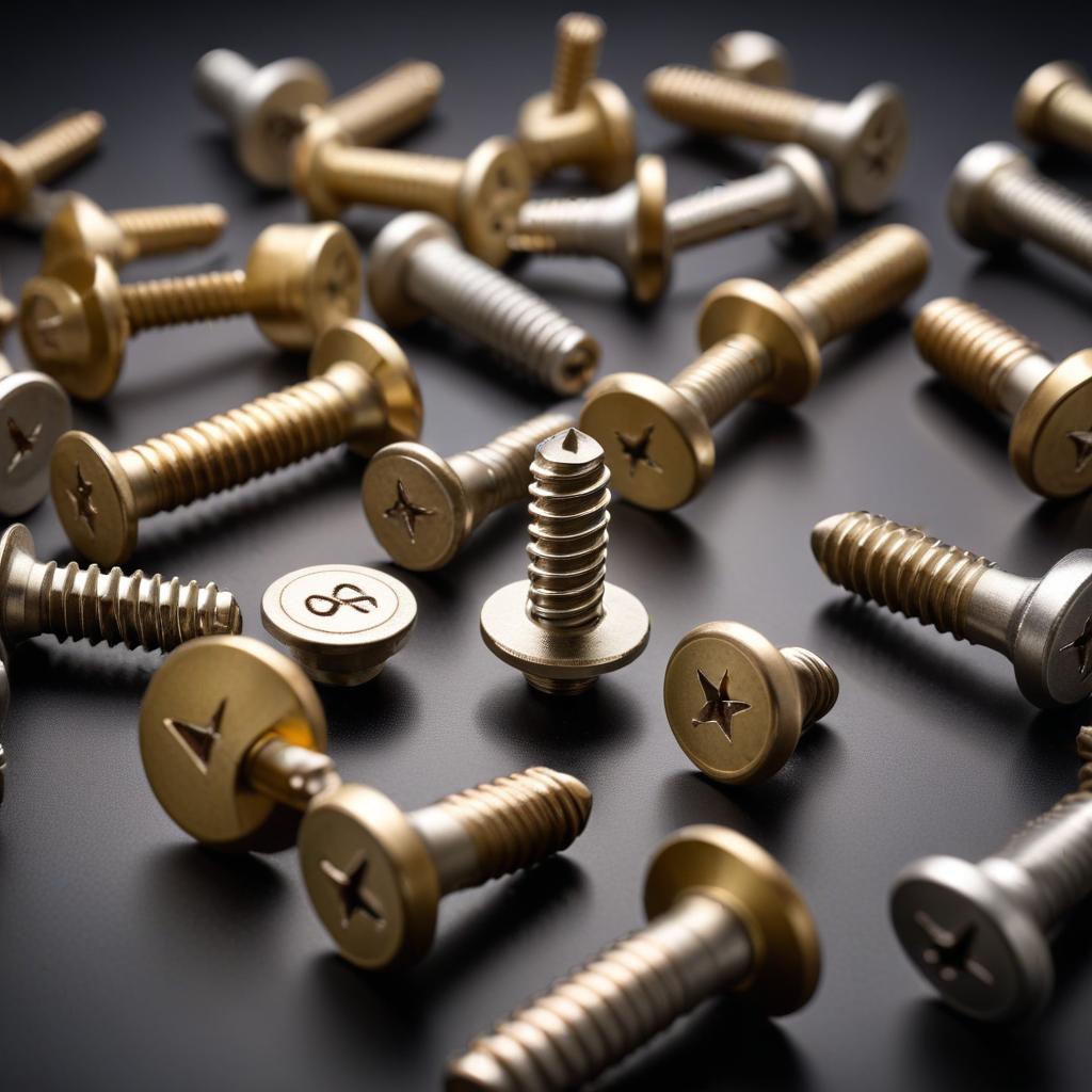 Parafusos de metal em fundo preto.